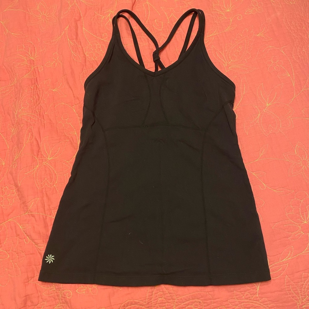 Athleta Black Tank Top With Built In Bra Size Small